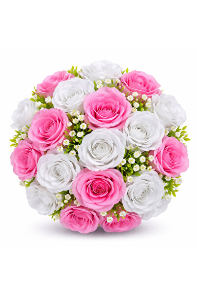 ABS Coroană funerară artificială 30 cm cu trandafiri, aranjament floral decor...