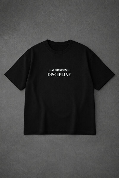 VODEXA Unisex majica prekomernog veličine DISCIPLINE, 100% pamučna majica, ud...