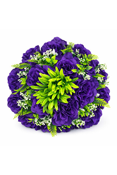 ABS Coroană funerară artificială 30 cm cu trandafiri, aranjament floral decor...