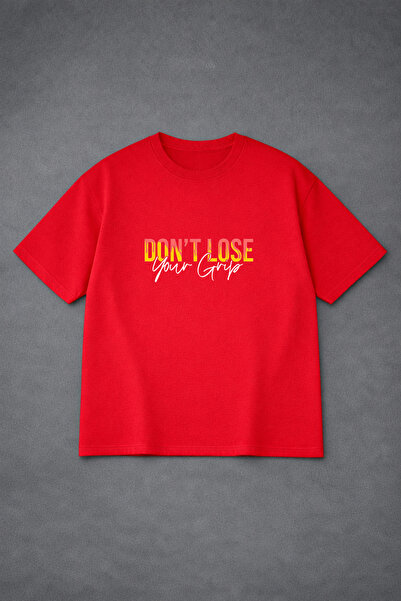 VODEXA Tricou oversize unisex DONT LOSE, imprimat, 100% bumbac, croială confo...