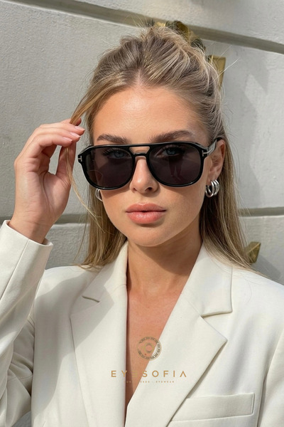 Eyesofia Rosiqe Black Uv400 Protected Ultra Lightweight Unisex Sunglasses