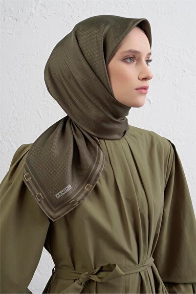 Armine Monogram Desenli Saf İpek Twill Eşarp 9401D 38