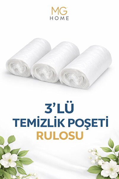 VENON 3 Rulo💓 Mini Çöp Poşeti 💓Şeffaf Çöp Poşeti 44 x 45 Cm Çöp Torbası Mut...