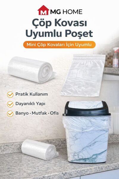 VENON 3 Rolls 💓   Mini Trash Bag 💓 Transparent Garbage Bag 44 X 45 cm Garbage Bag Kitchen-Bathroom Practical Bag Sizes
