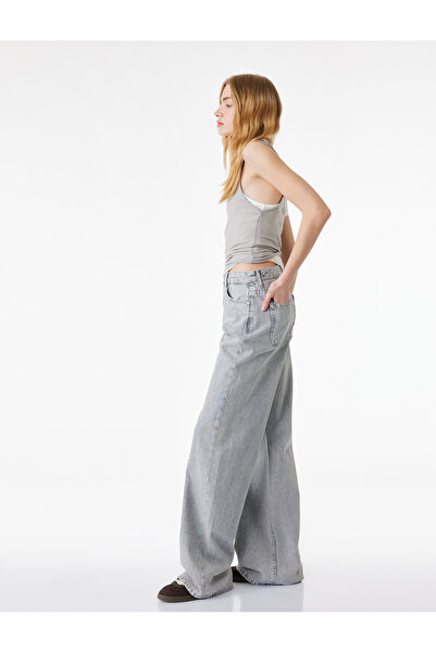 Koton بنطلون جينز رمادي دنيم