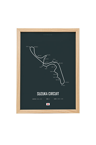 KAYNOCK Suzuka Circuit, Formula 1, F1, Tablo Ahşap Çerçeve