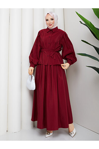 RACE FASHİON cu pliuri cămașă cu mânecă lungă și cu pliuri fustă - Set Hijab ...