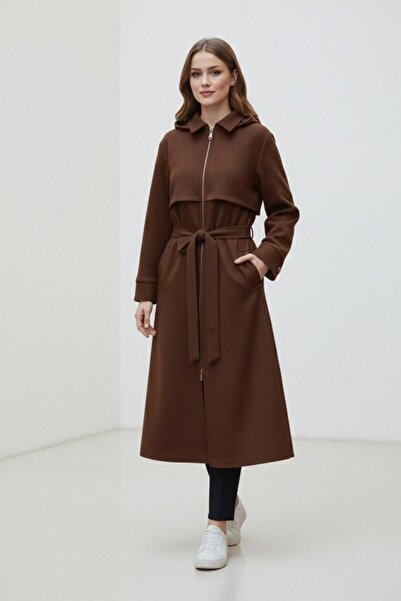 BUTİK C Kapüşonlu Fermuarlı Trençkot