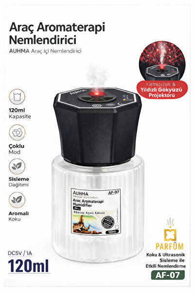 MO DOU Araç İçi Aromaterapi Nemlendirici Oto Koku Difüzörü Yıldız Işıklı Star...