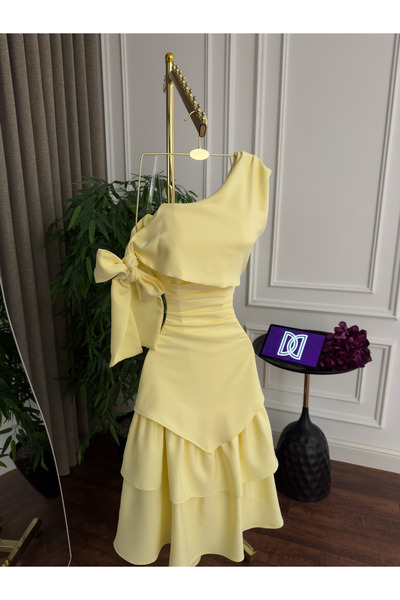 ADORA Midi one-shoulder evening dress (please choose your size carefully to a...