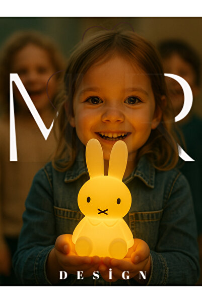 Genel Markalar Sevimli Miffy Tavşan Gece Lambası, 12 cm Gün Işığı Işıldayan T...