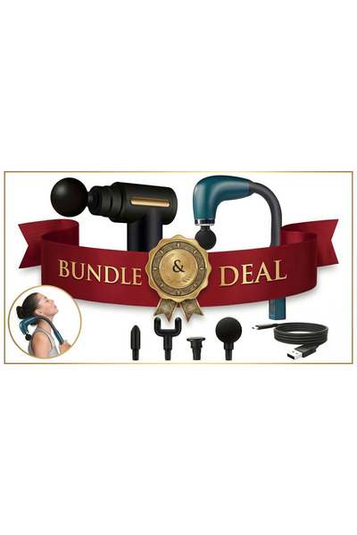 unbranded 2-in-1 Massage Gun Set U-Shape Back Massager 9 Speed + Mini Muscle ...