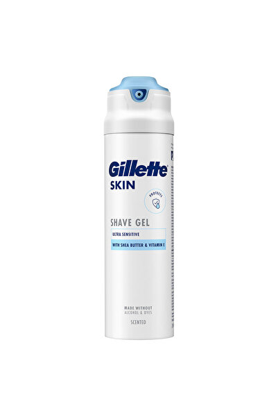 Gillette Skin Ultra Sensitive, gel de ras, cu unt de shea si vit E, 200 ml