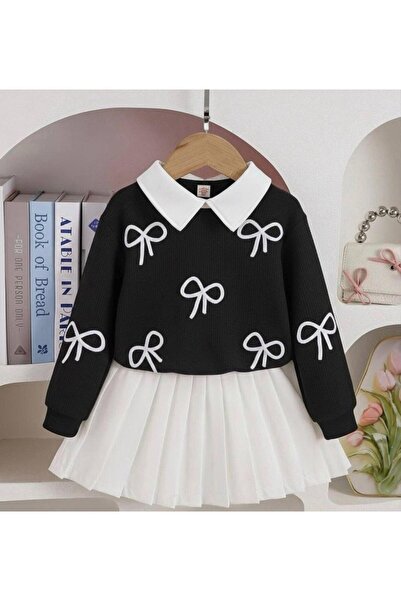 BERFONZO KIDS Set cu fustă și detalii cu fundă pentru fete (de sărbătoare)