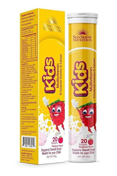 Sunshine Nutrition Kids Multivitamins Effervescent 20 Tablets With 10 Essenti...