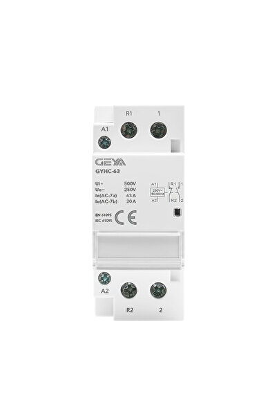 GEYA GYHC-63 – Contactor modular automat 63A, 2P, bobină 230V AC, 1NO + 1NC, ...