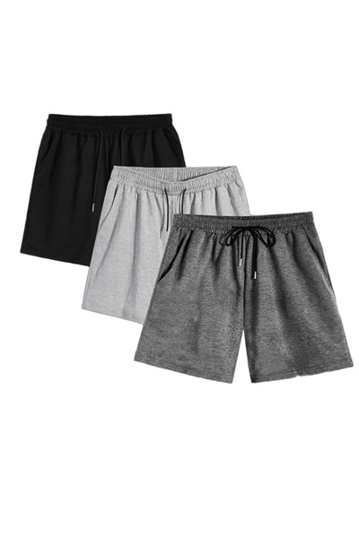 TORUK MAKTO Pachet de bumbac moale pantaloni scurți unisex, cu croială confor...