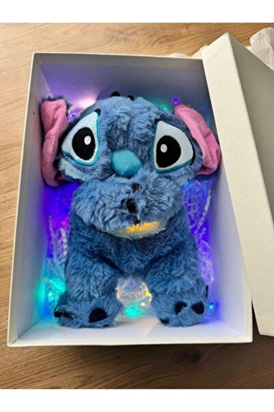 SHAMİRA Işıklı kutuda hediyelik nefes alan Stitch uyku arkadaşı pil hediyemizdir