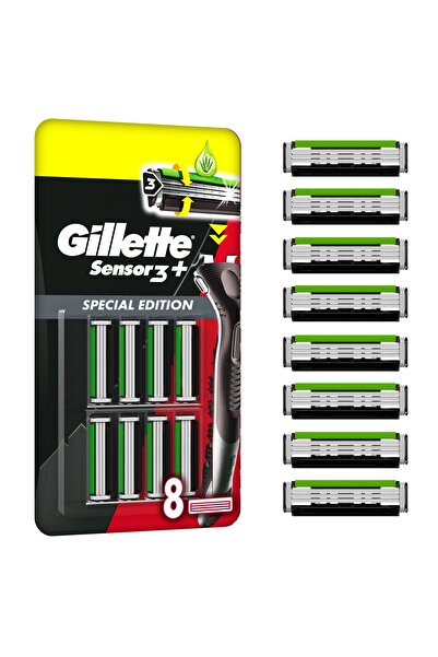 Gillette Sensor 3 Plus Black, резервен апарат, 8 buc