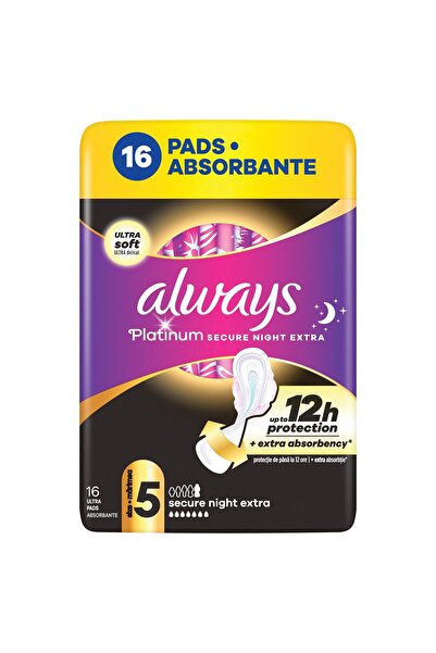 Always Ultra Platinum Secure Night Extra, absorbante igienice, marime 5, 16 buc