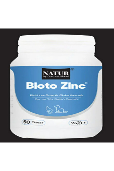 VET Bioto Zinc Kedi & Köpek Tüy Dökümü Önleyici Vitamin 50 Tablet (Biotin ve ...