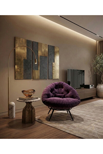 AVYNA CASSENTO™ Modern Tasarım Berjer | Premium Relax Tekli Koltuk - Mor