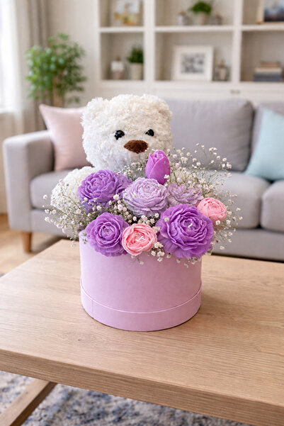 Candle d'amour Candle d’amour Peluş Ayıcıklı Kokulu Mum Buketi – Hediyelik Çi...