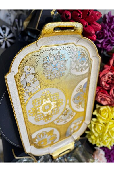 Handmade Esterhomedecor Italian Rosewood Large Tray with Handle 54*32,5cm