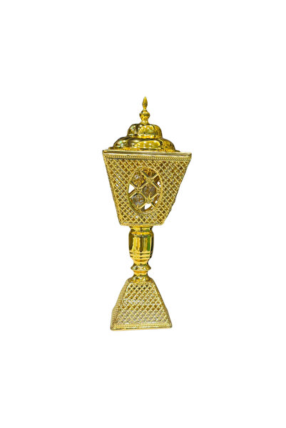 NAJM AL OUD Luxury Golden Arabic Incense Burner with Lid – Traditional Mabkhara