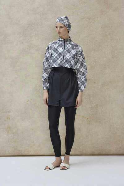 GAVLİA Women's Hijab Swimsuit 4-Piece Set - Full Coverage with Zipper..