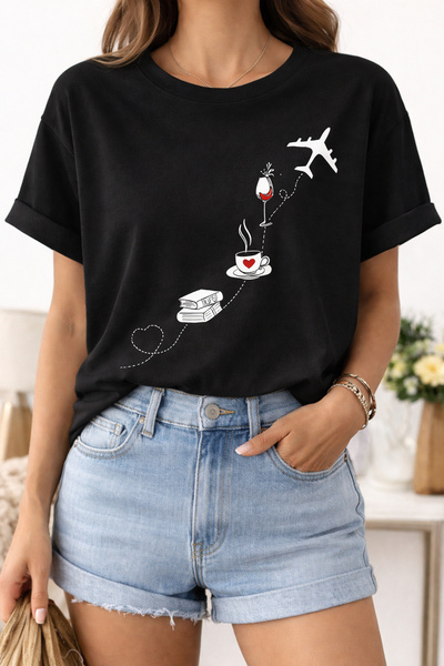 ArtYus Holiday Themed Printed Cotton Pack Relaxed Fit Round Neck Unisex T-Shirt