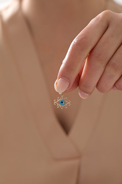 YAVUZ KUYUMCULUK 14 Ayar Altın Nazar Boncuğu Kirpik Kolye Ucu