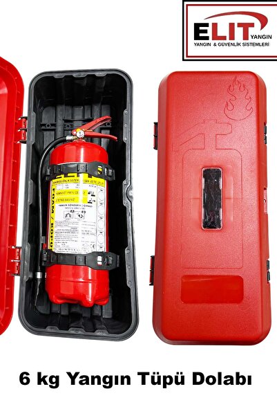 ELİT YANGIN VE GÜVENLİK SİSTEMLERİ 6 kg Yangın Tüpü Dolabı Plastik ( Tüp Dahi...