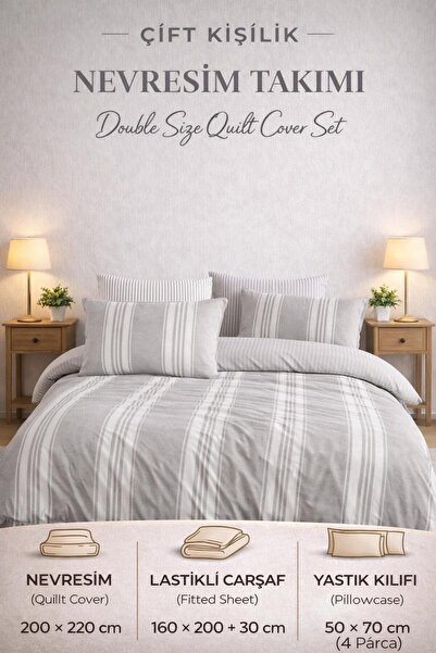 CHARLOTTE 100% قطن قطع ملاءة سرير قطع مطاطية مزدوج طقم غطاء لحاف