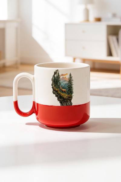 BB TRADE كوب دوغا ديزاين سيراميك مطبوع برو سعة 330 مل