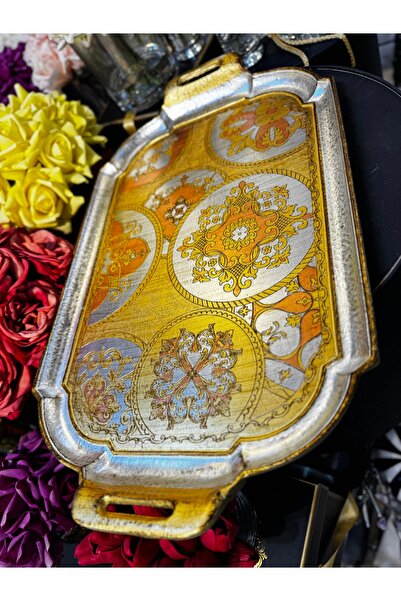 Handmade Esterhomedecor Italian Rosewood Large Tray with Handle 54*32,5cm