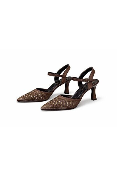 moun shoes Pantofi cu toc din piatră importați, bej, pentru femei