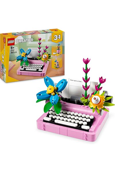 Genericc لعبة آلة كاتبة LEGO Creator 3 في 1 مع زهور