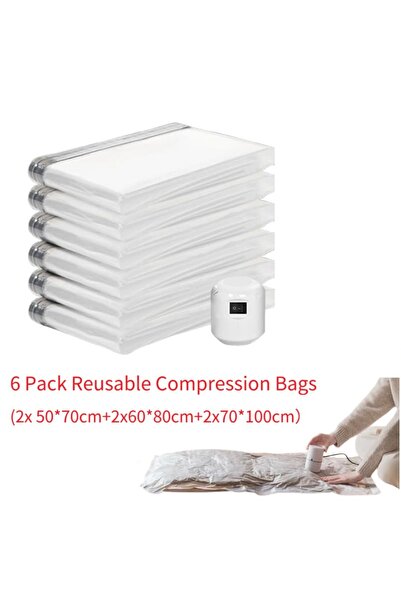 Axpeih أكياس تخزين كهربائية بتفريغ الهواء، عبوة من 6 أكياس، موفرة للمساحة، مت...