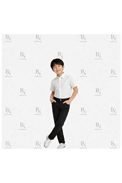 NACAR STYLİSH Boys' Classic Short Sleeve Shirt and Colorful Canvas Pants Set