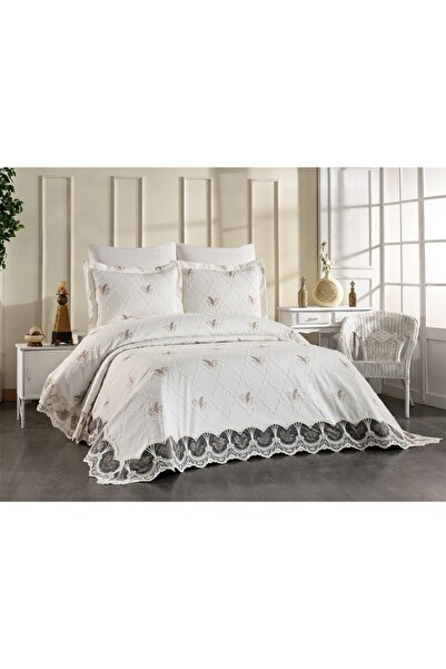 DANTEELHOME Elite Guipure Bedspread 3 Piece Cream