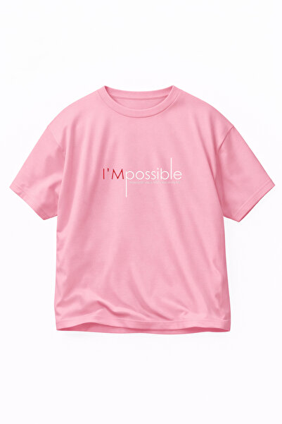 VODEXA Unisex majica prevelikih dimenzija IM POSSIBLE, štampana, 100% pamučna...