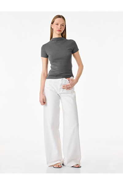 Koton تيشيرت رمادي سادة من قماش مودال للمراهقين