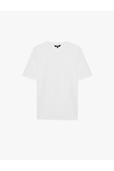 Koton White Men Printed Cotton T-Shirt