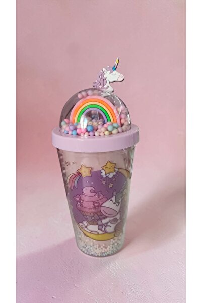 FAMEMUS ACCESSORY Unicorn IŞIKSIZ Pipetli Bardak Matara Suluk Kaliteli Ürün