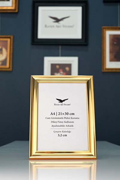 Raven Art Studio Shine A4-21x30cm Gold Picture Foto Document Poster Ramă pent...