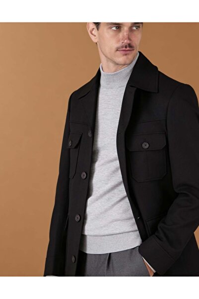 HC MEN CLASSIC Erkek Modern Fit 4 Cepli Safari Ceket Astarsız Baharlık