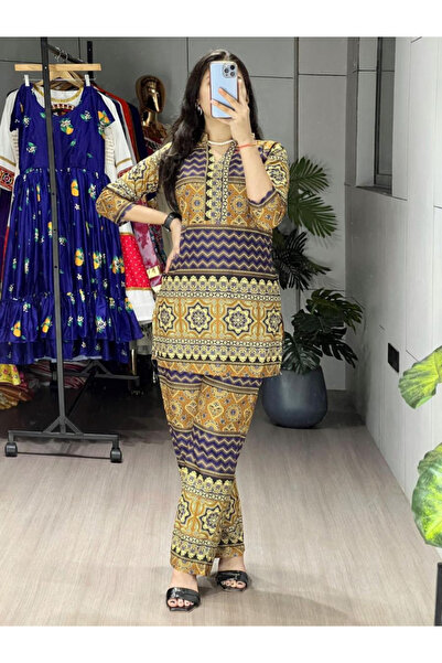 MYSMAR Yellow Rayon Cord-sets Set - HRT5422 | Yellow