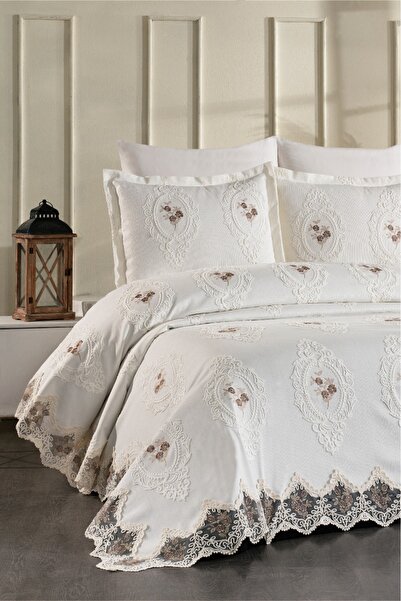 DANTEELHOME Eliza Gipürlü Bedspread 3 Pieces (Cream)