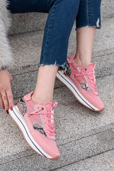 PANORAMA Suede and Genuine Leather Detailed Women's Sneakers